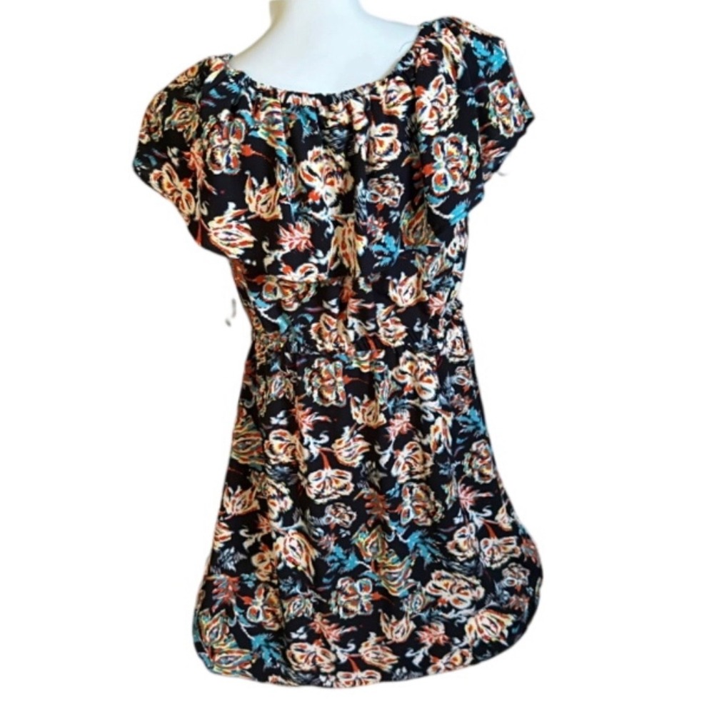 NEW NWT Relativity Womens Island Brights Floral Dress Ruffle Scoop Neck Large